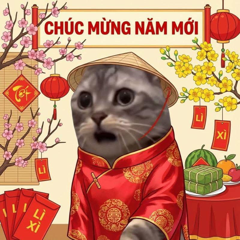 Mèo ngỡ ngàng